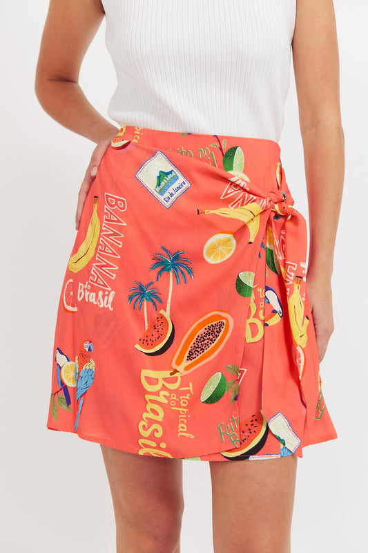 Cabana Mini Skirt, Coral