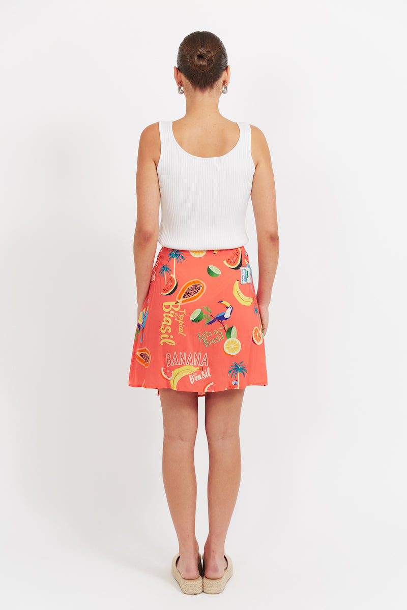 Cabana Mini Skirt, Coral