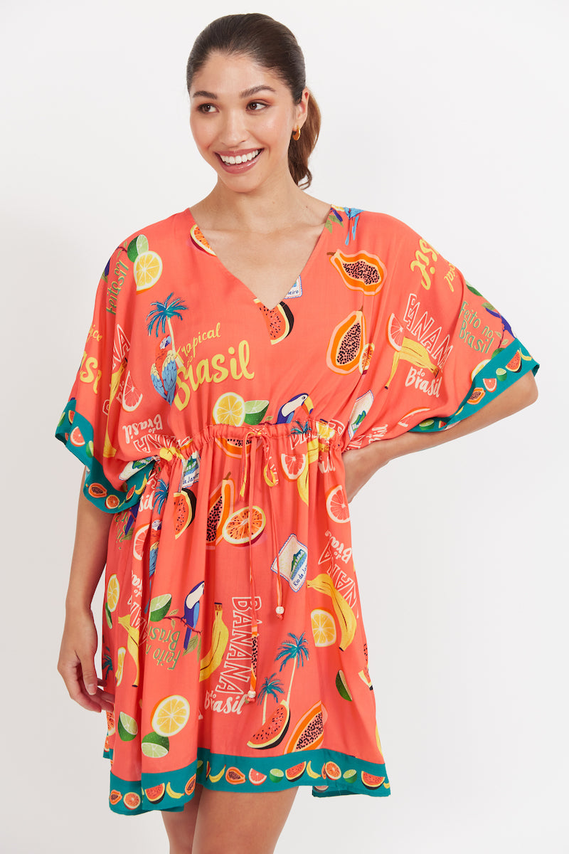 Cabana Dress, Coral