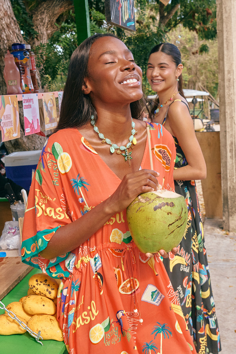 Cabana Dress, Coral