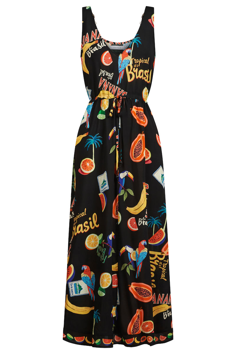 Cabana Tie Dress, Black