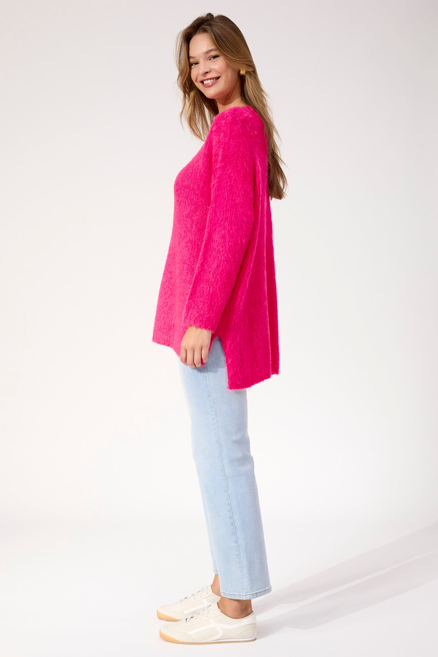 Lyon Relaxed Jumper, Hot PInk
