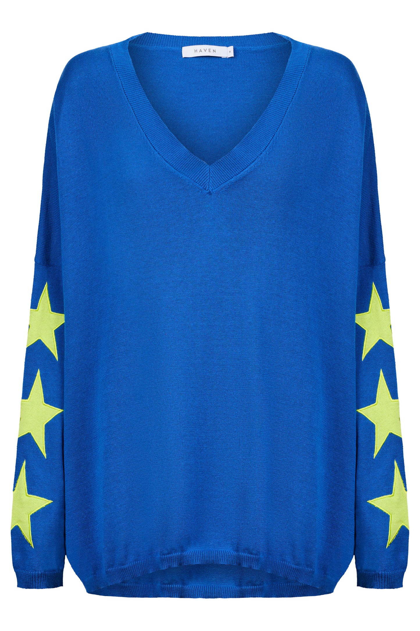 Vermont Star V Neck Jumper, Cobalt
