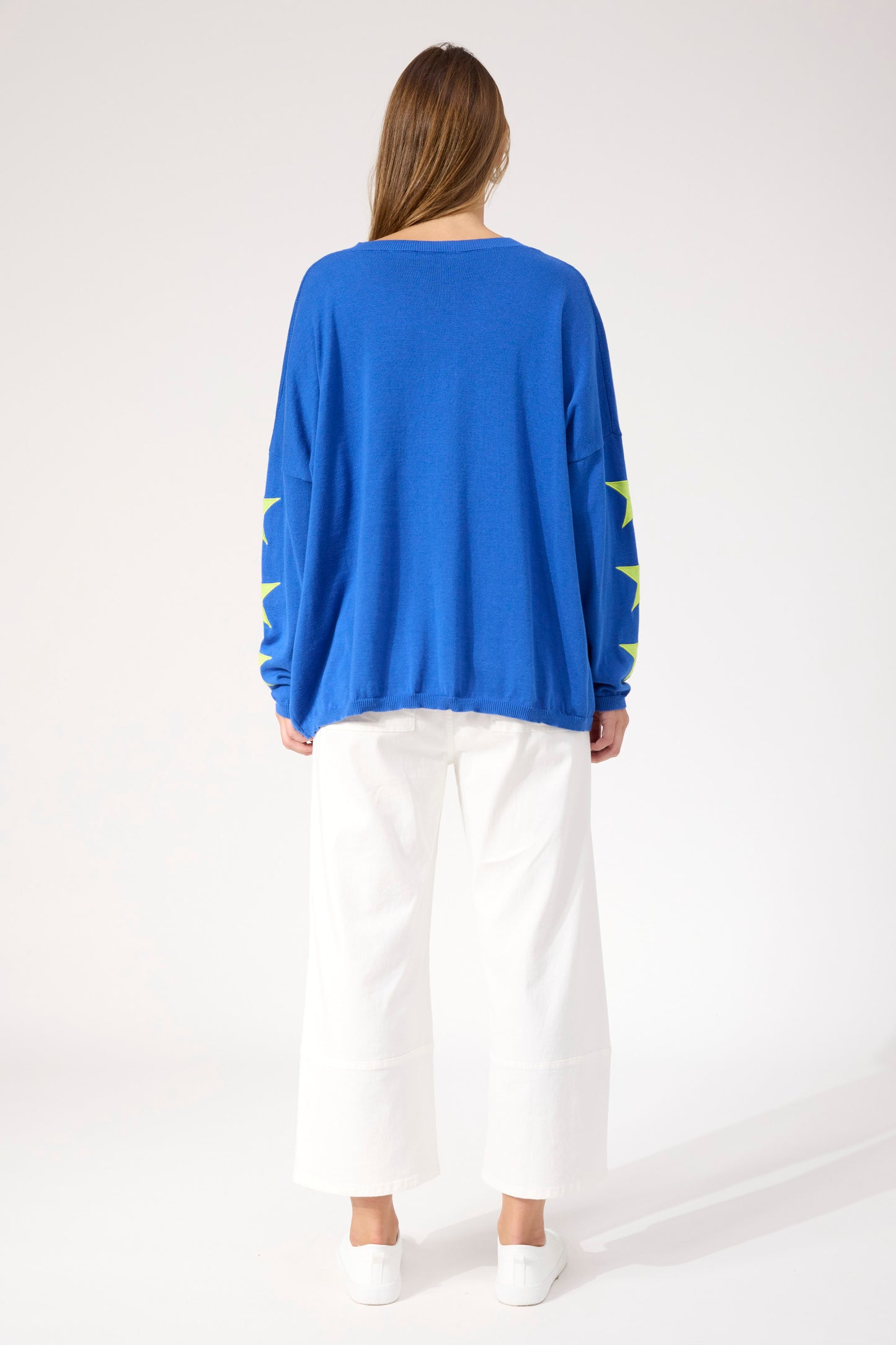 Vermont Star V Neck Jumper, Cobalt