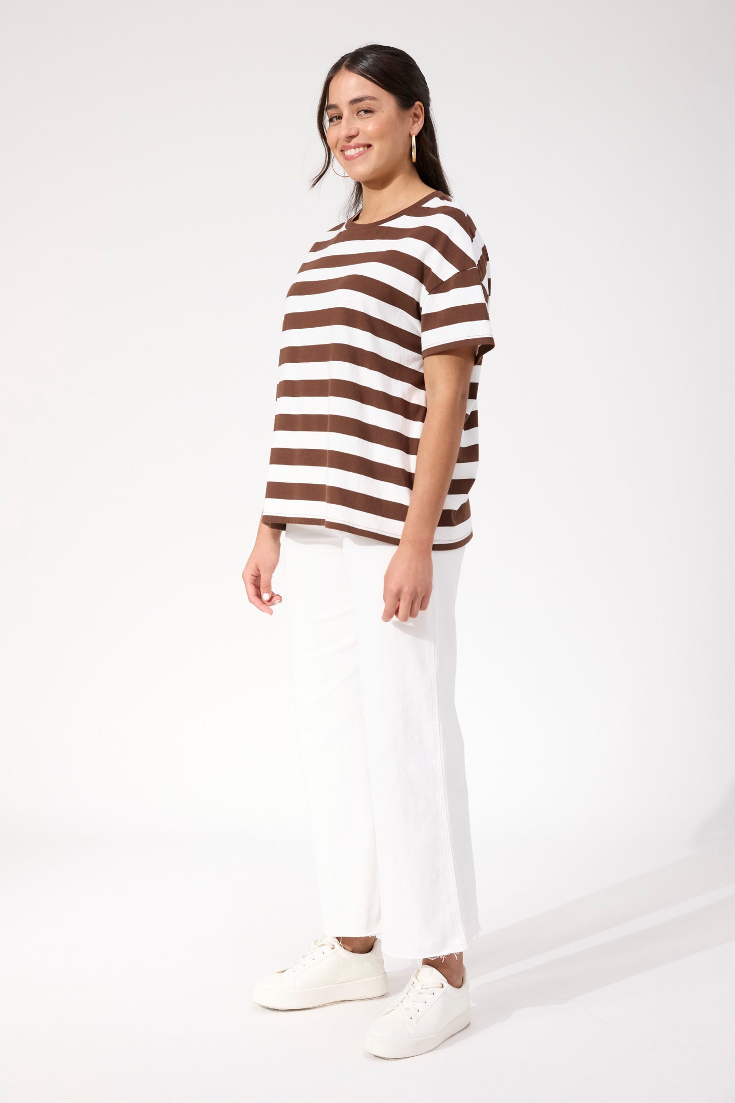 Columbus Stripe T-Shirt, Brown