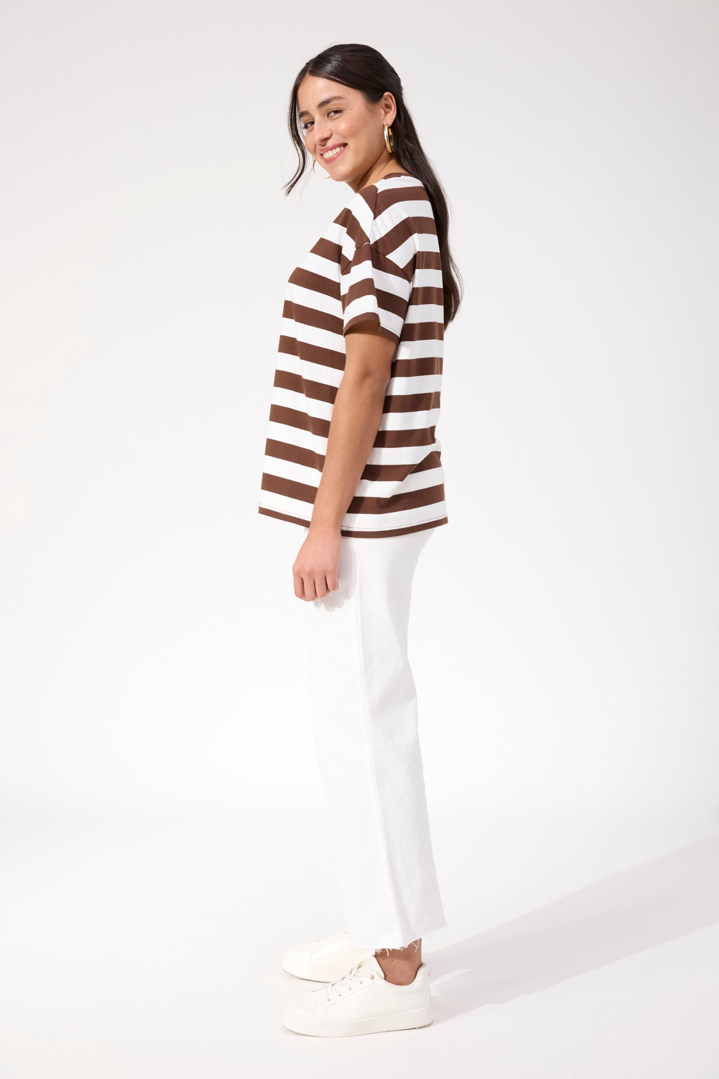 Columbus Stripe T-Shirt, Brown