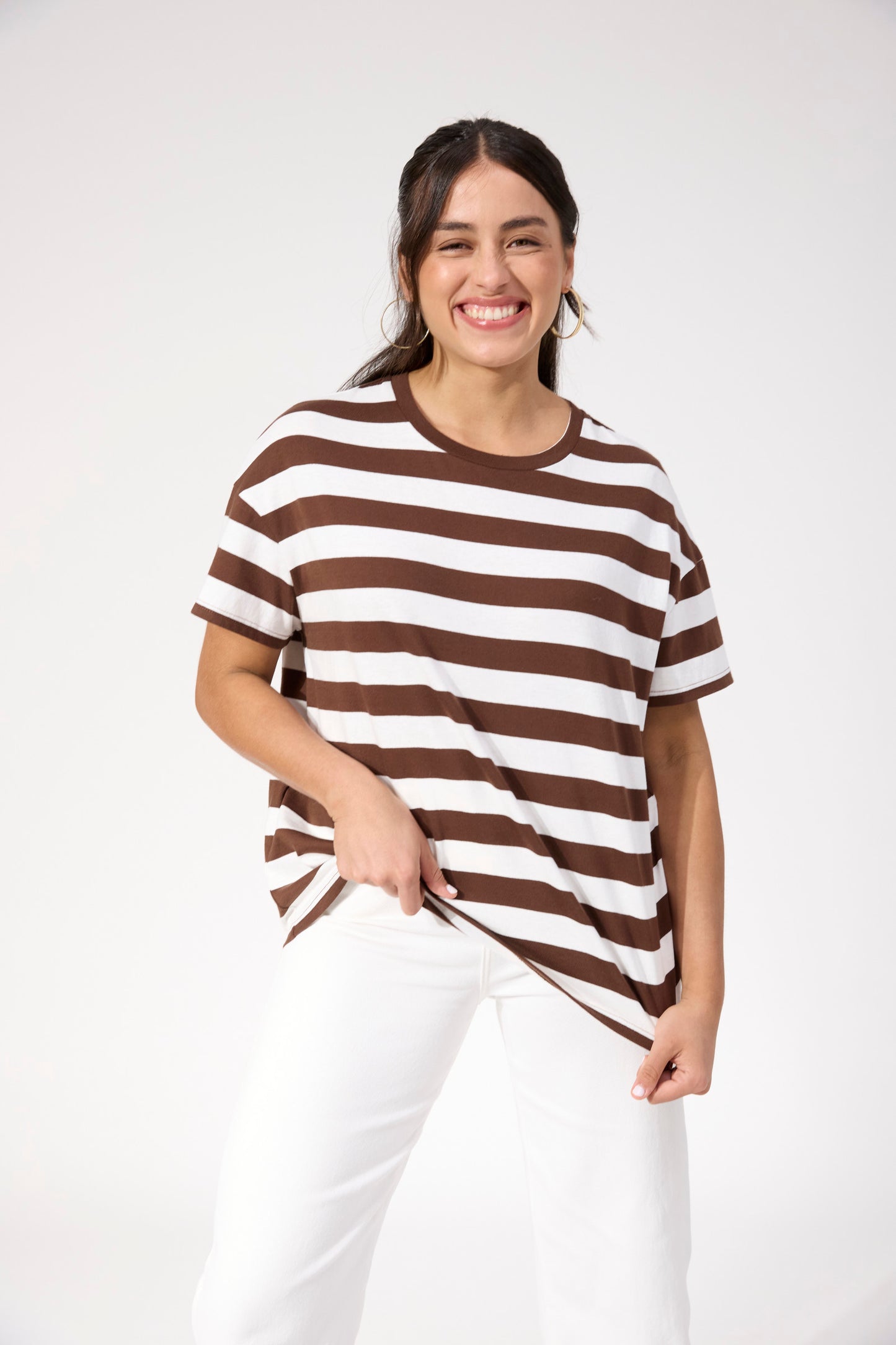 Columbus Stripe T-Shirt, Brown
