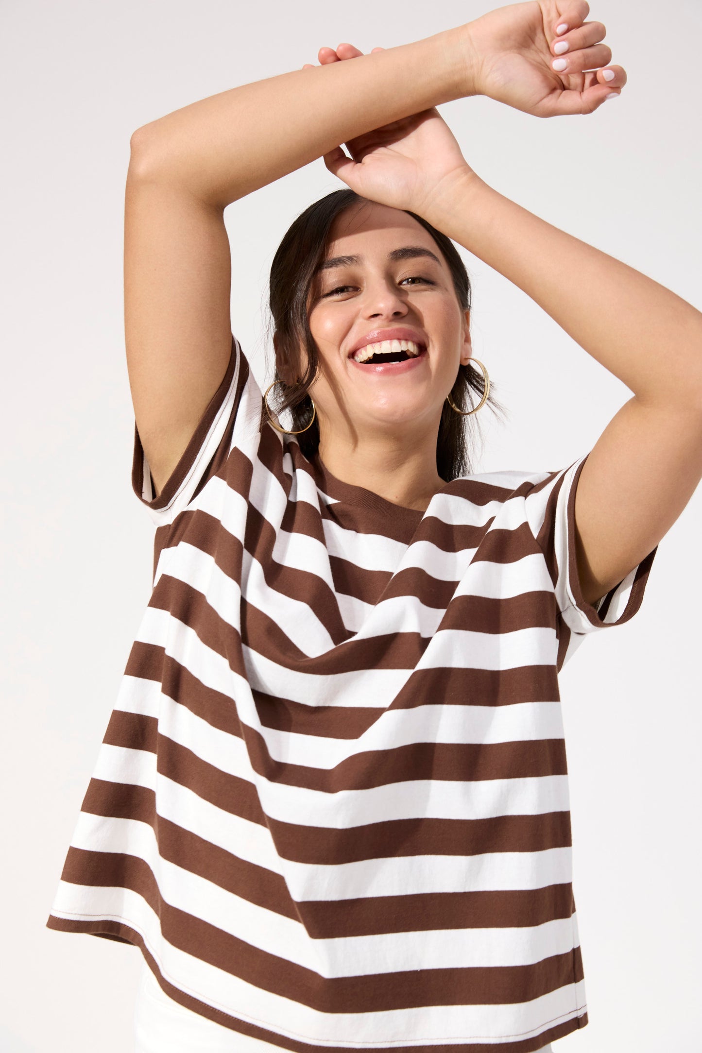 Columbus Stripe T-Shirt, Brown