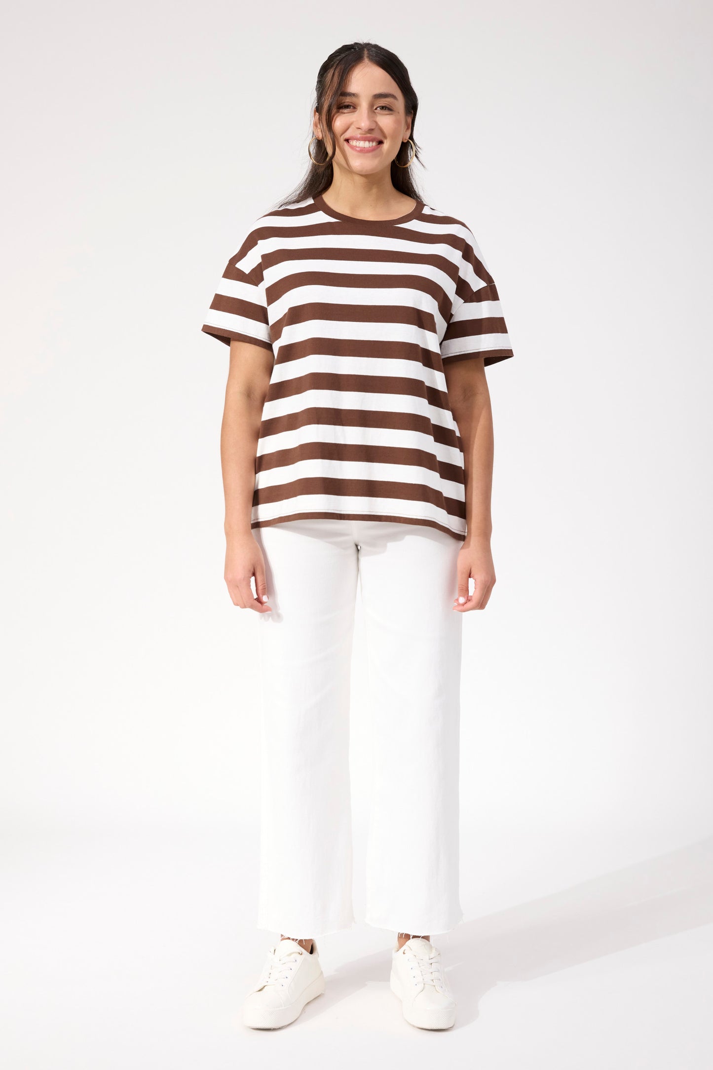 Columbus Stripe T-Shirt, Brown