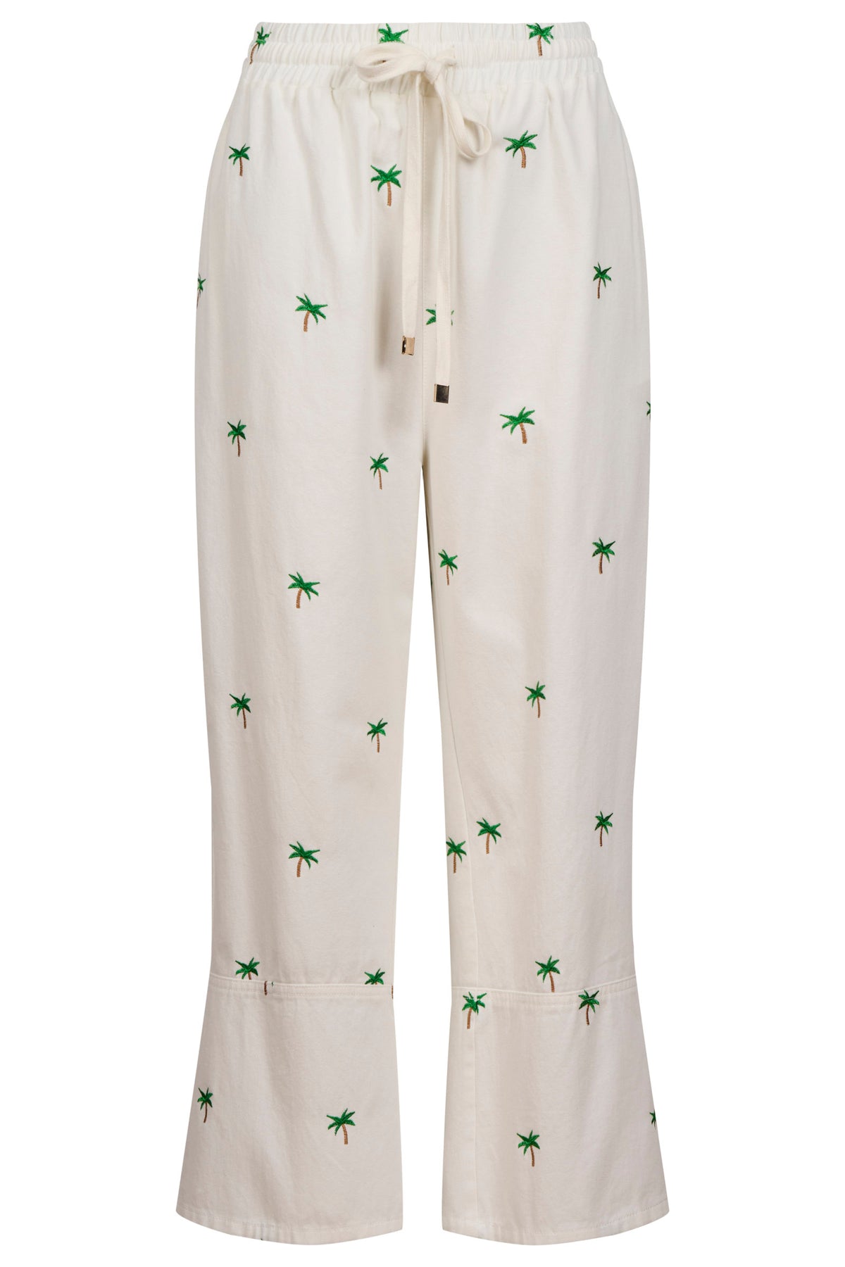 Mauritius Embroidered Denim Pant, White