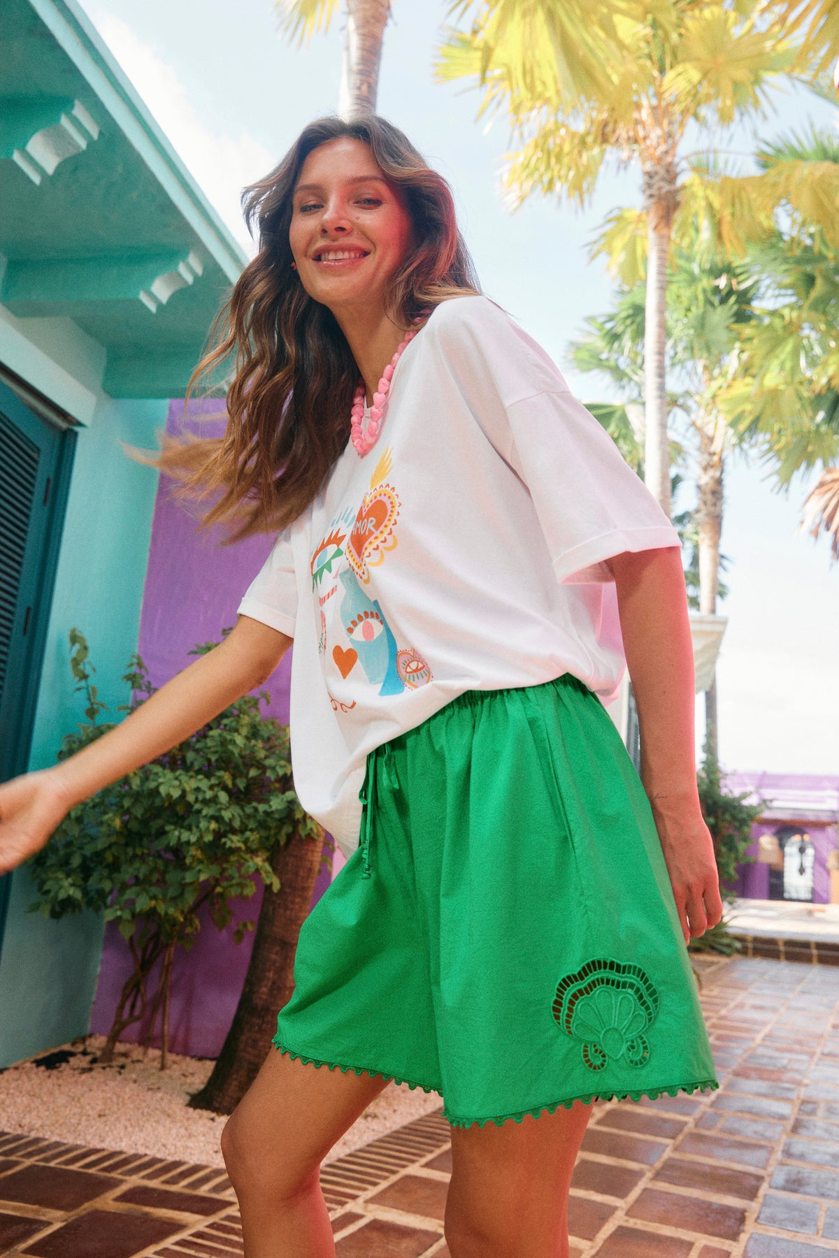 Larissa Broderie Short, Green