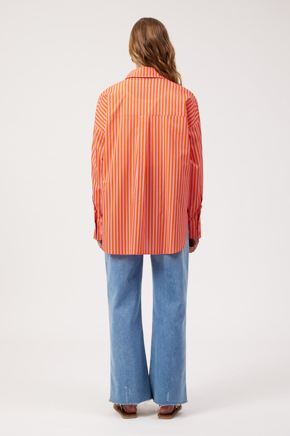 Mykonos Embroidered Stripe Shirt, Pink
