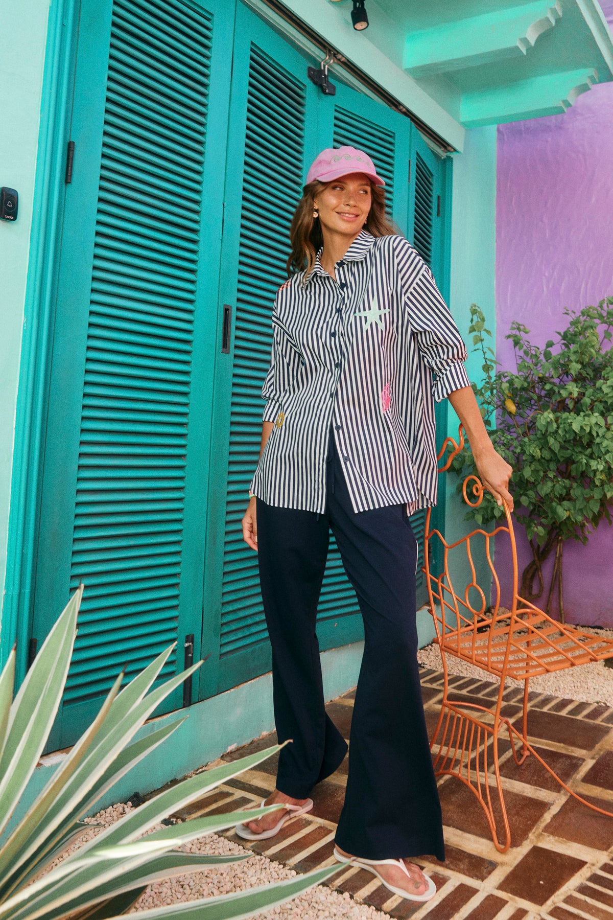 Elba Heart Pant, Navy