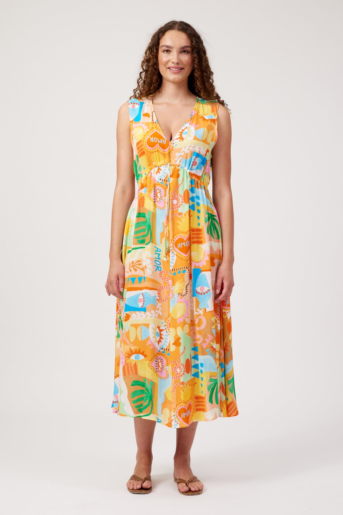 Mykonos Tie Midi Dress