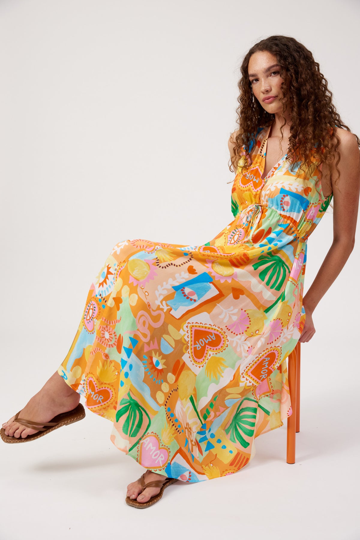 Mykonos Tie Midi Dress