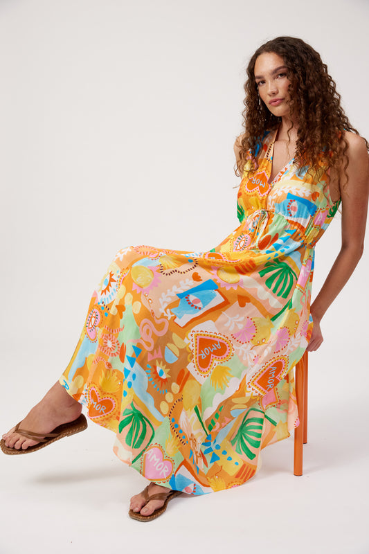 Mykonos Tie Midi Dress
