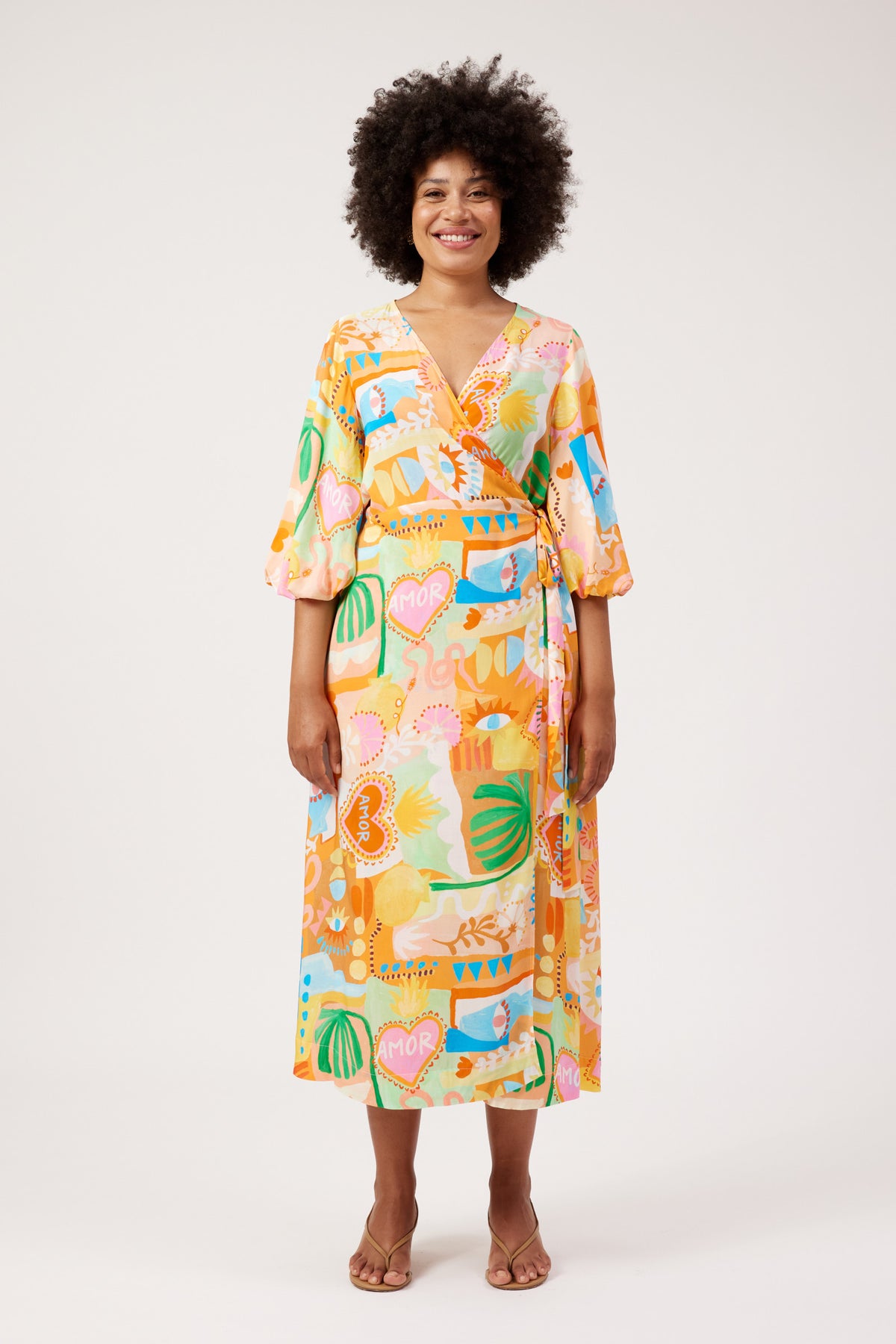 Mykonos Wrap Midi Dress