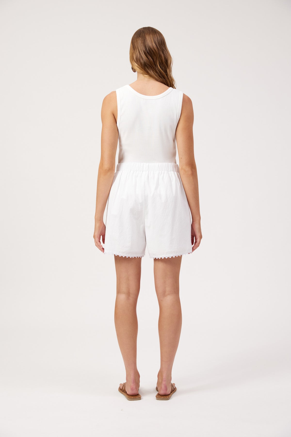 Larissa Broderie Short, White