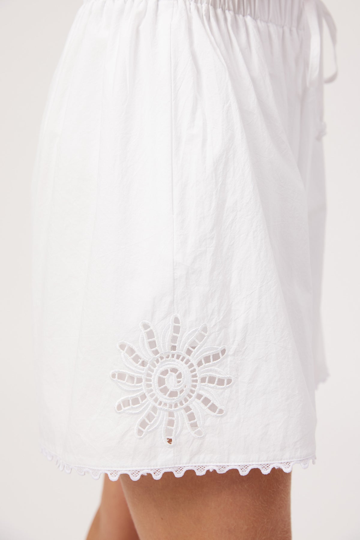 Larissa Broderie Short, White