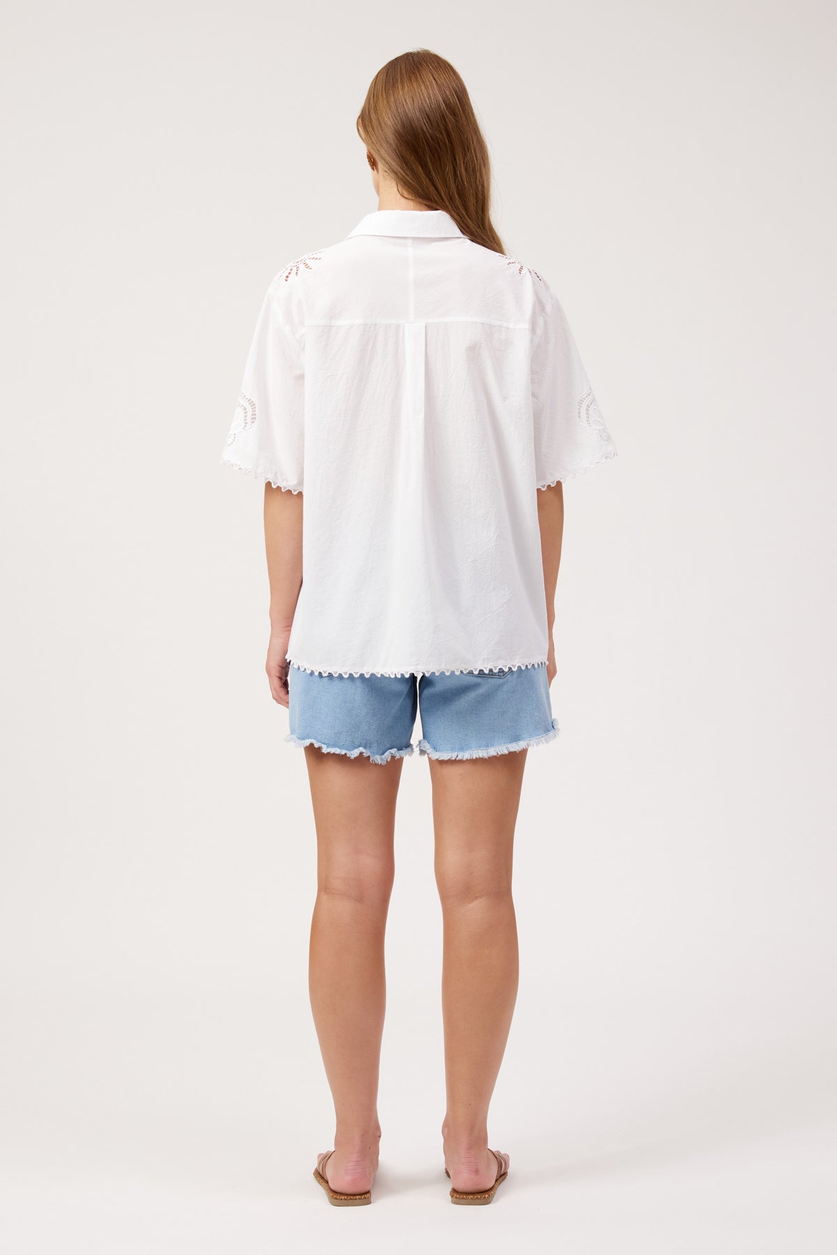 Larissa Broderie Shirt, White
