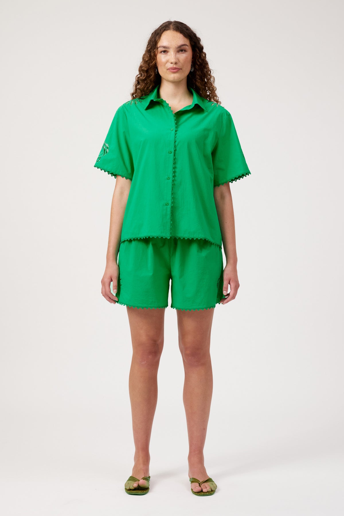 Larissa Broderie Shirt, Green