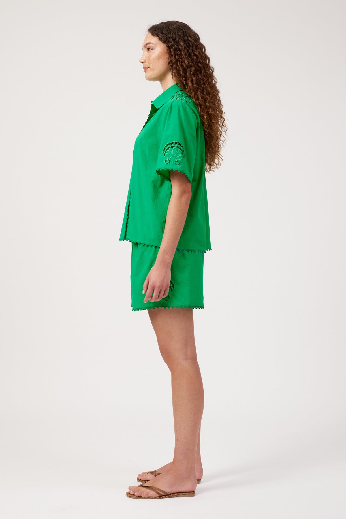 Larissa Broderie Shirt, Green
