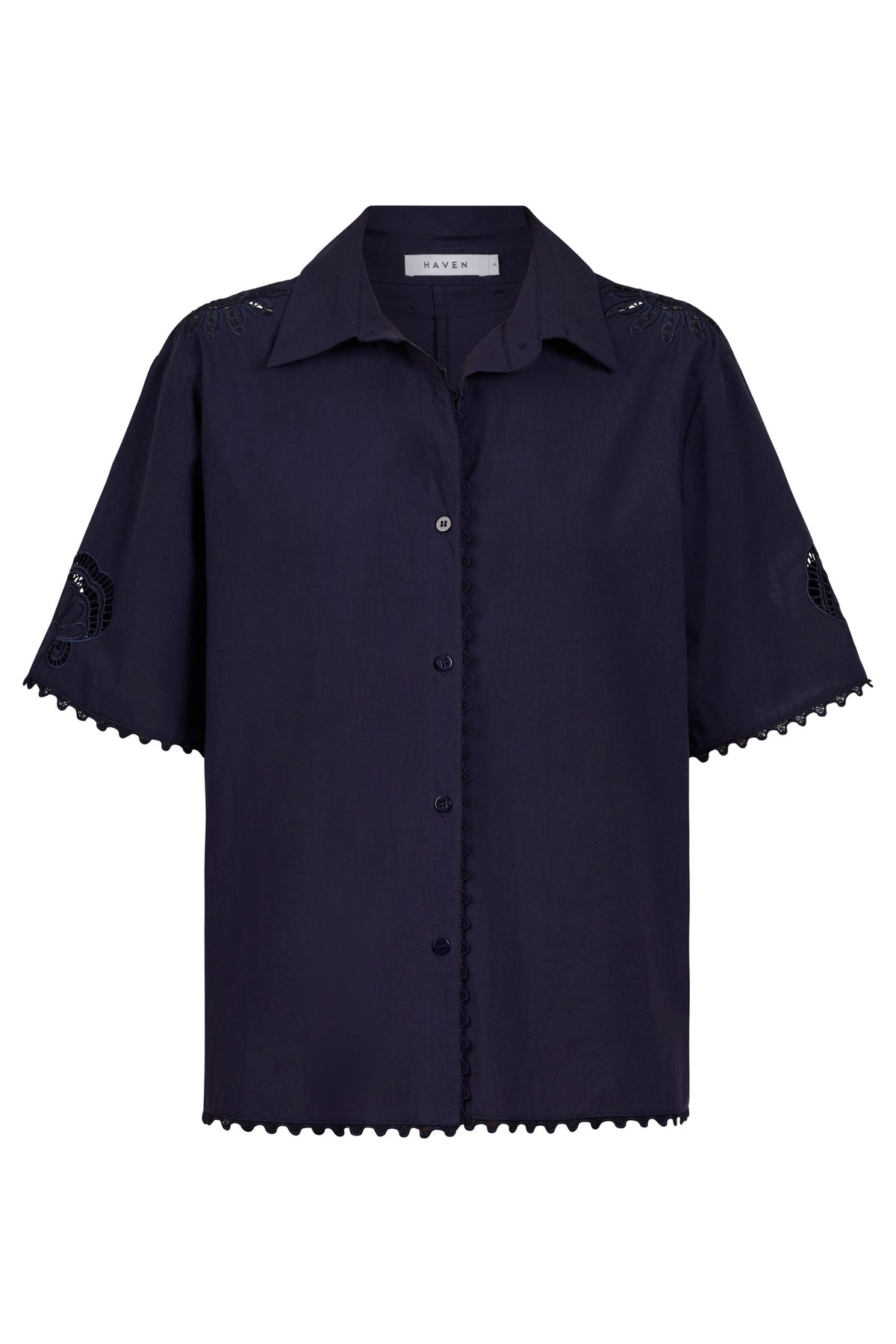 Larissa Broderie Shirt, Navy