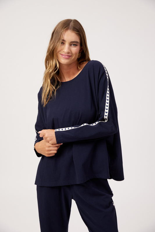 Elba Heart T-Shirt, Navy