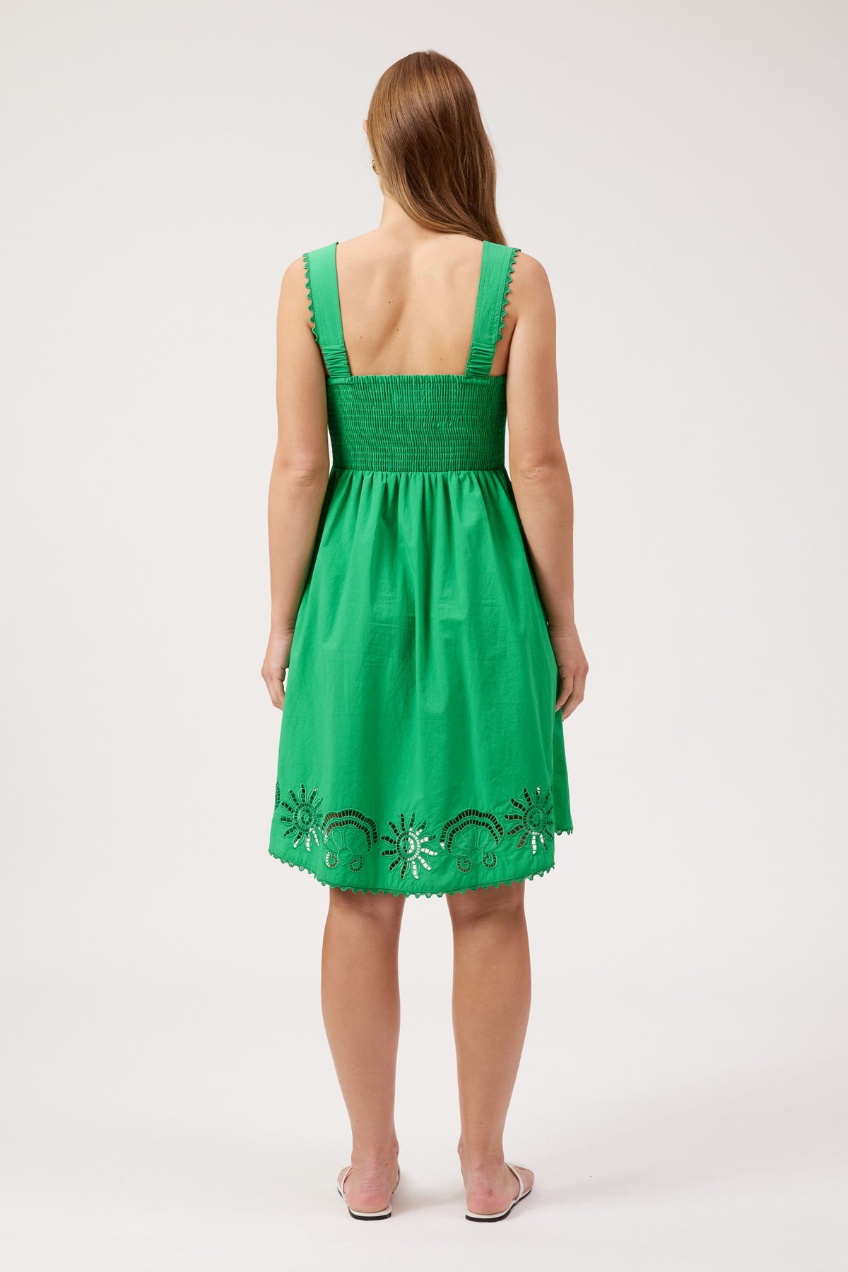 Larissa Broderie Dress, Green