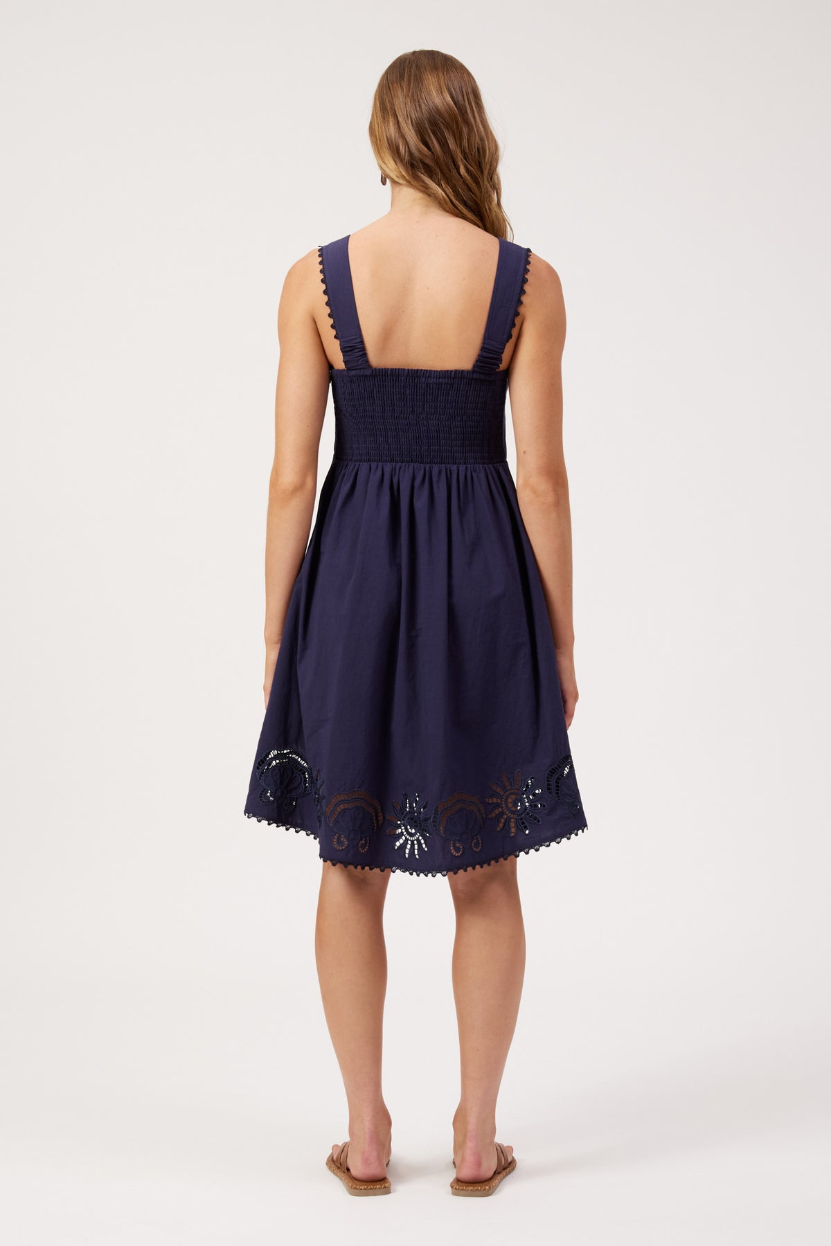 Larissa Broderie Dress, Navy