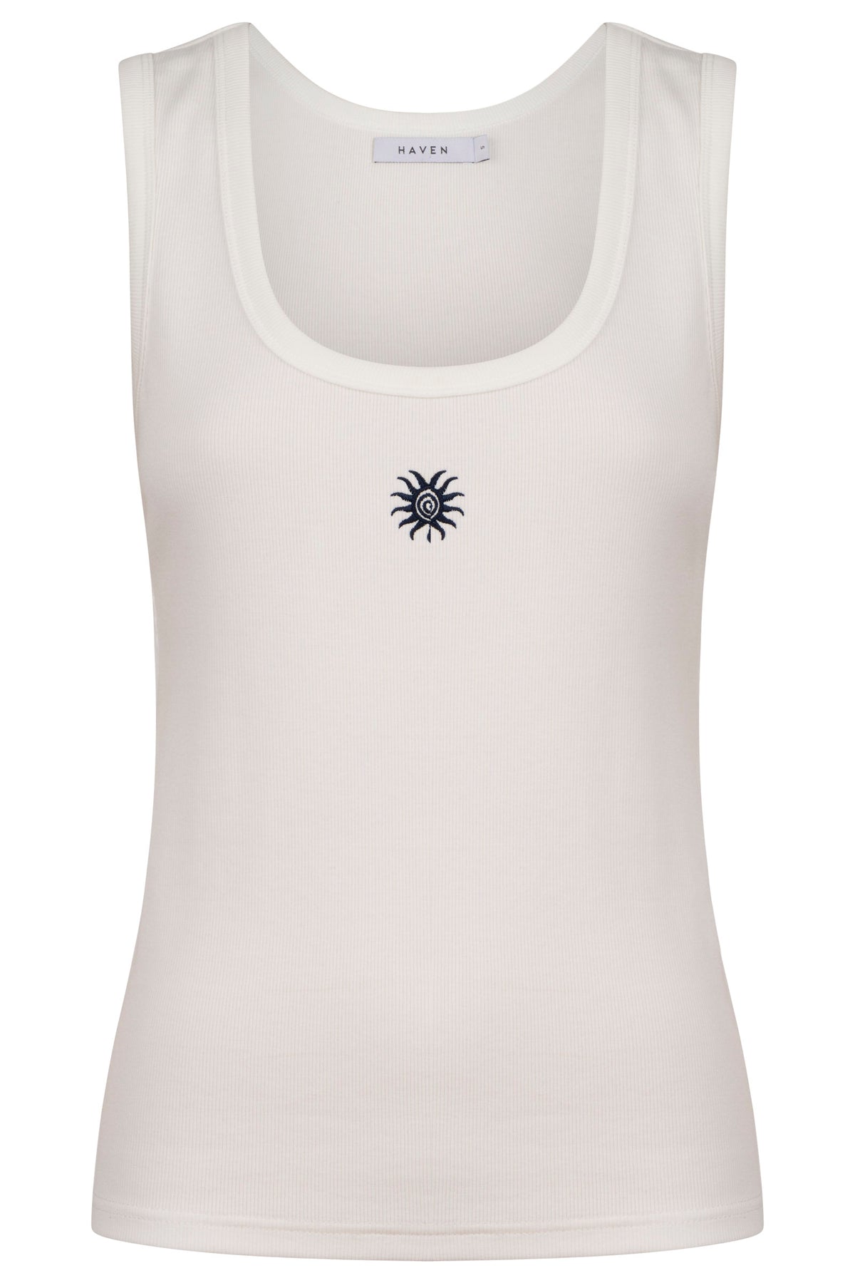 Athens Embroidered Tank, White