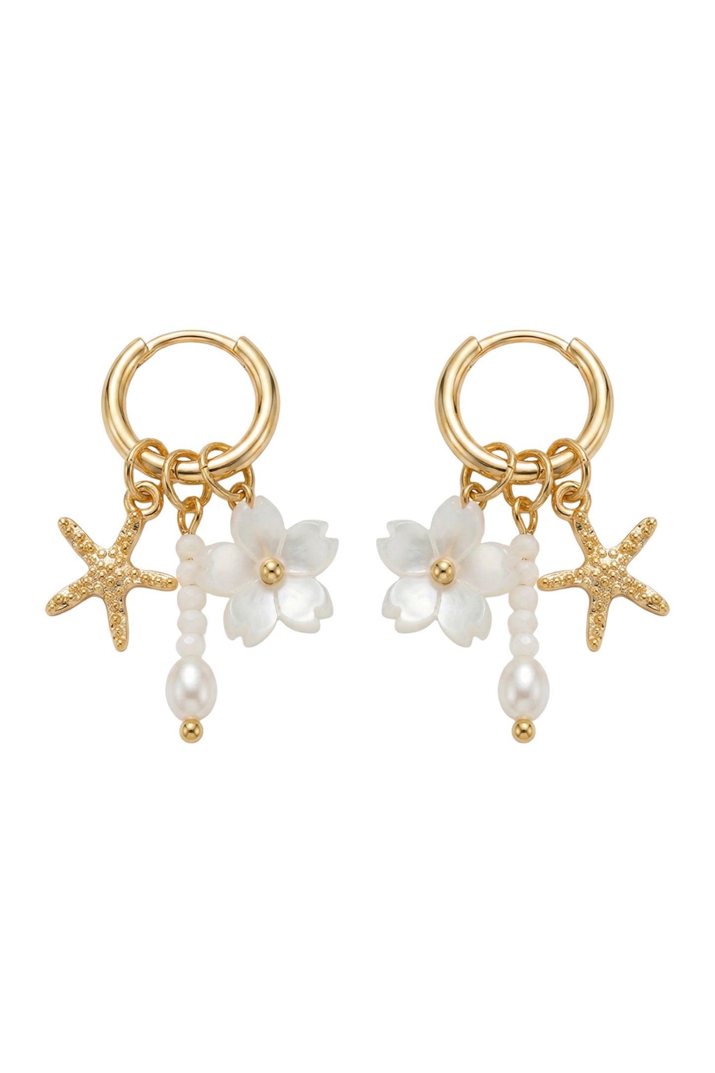 Positano Sea Earrings, White