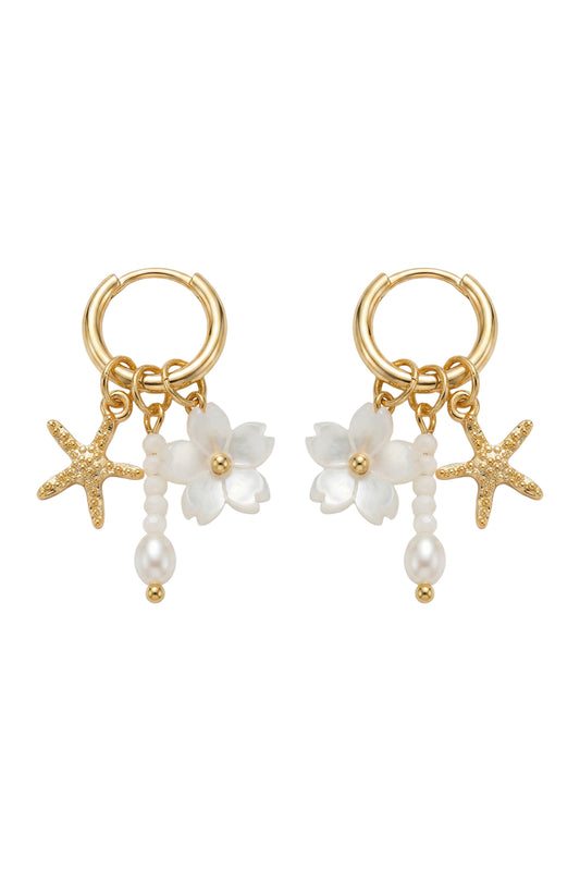 Positano Sea Earrings, White