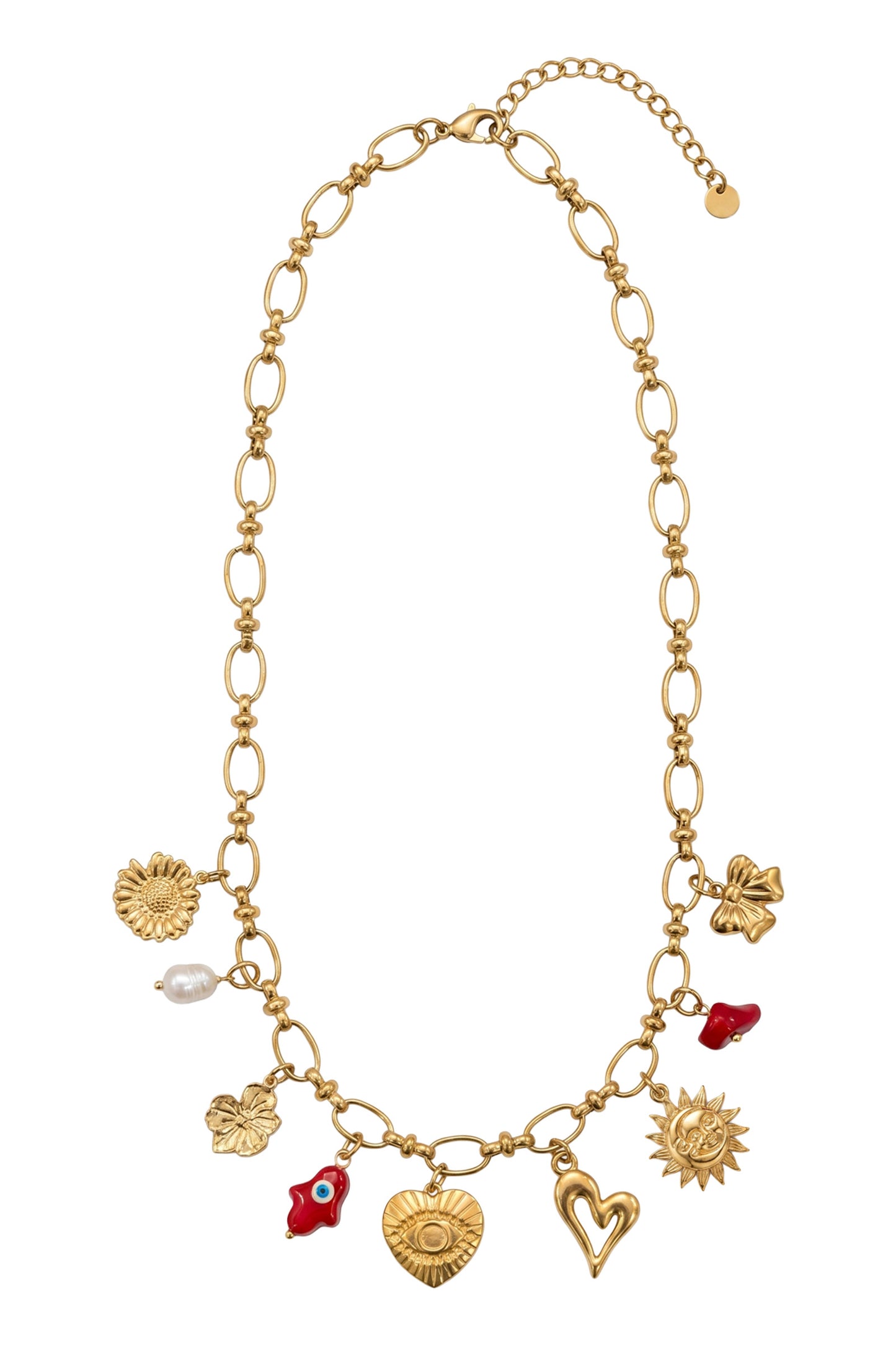 Crete Charm Necklace, Mati Heart