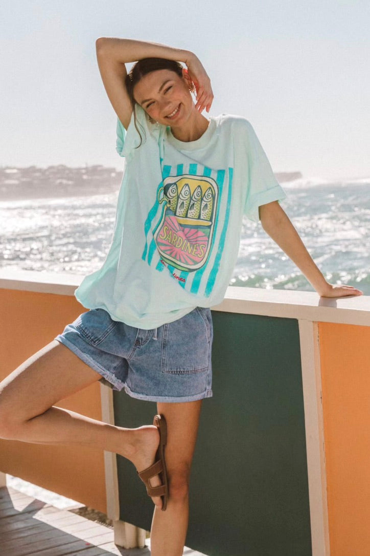 Sardines Tee, Blue