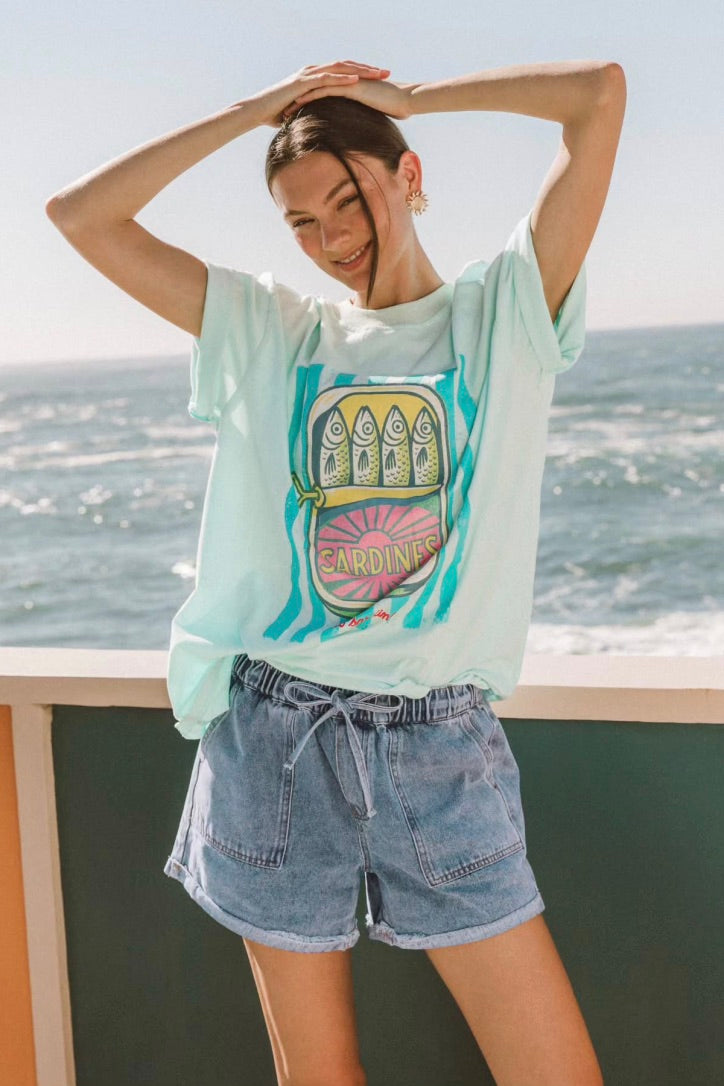 Sardines Tee, Blue