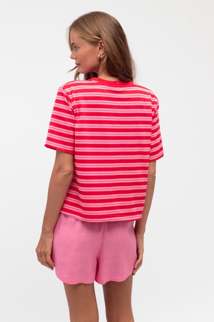 Emma Striped Tee, Pink