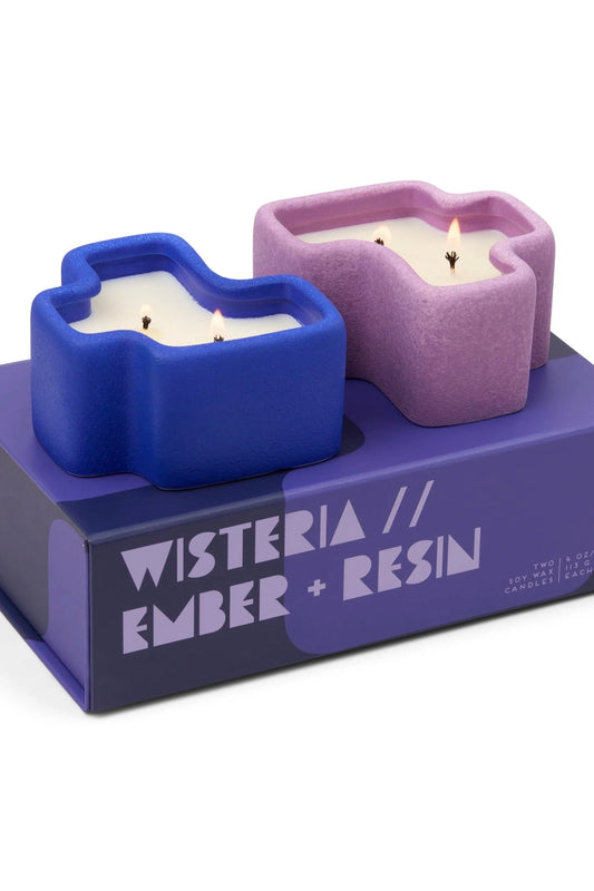 Jigsaw Candle, Wisteria & Ember + Resin
