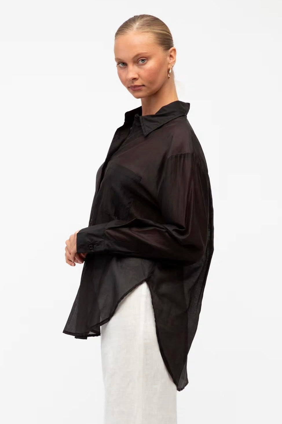 Jerry Sheer Shirt, Black