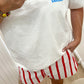 Bergen Shorts, White/Red Stripe