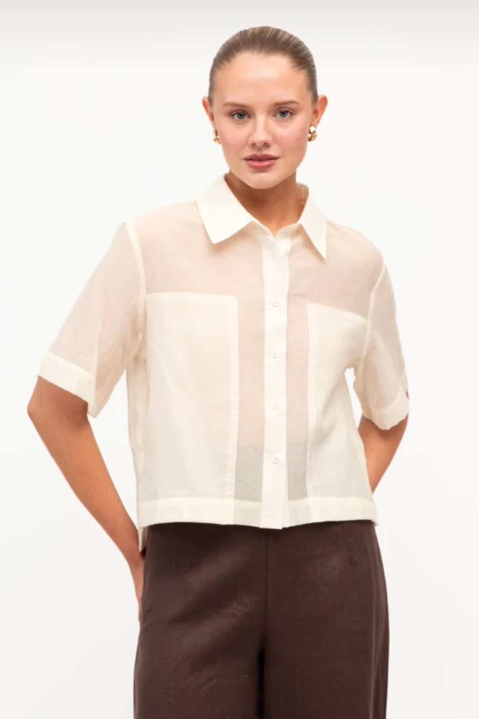 Sherry Sheer Shirt, Cream