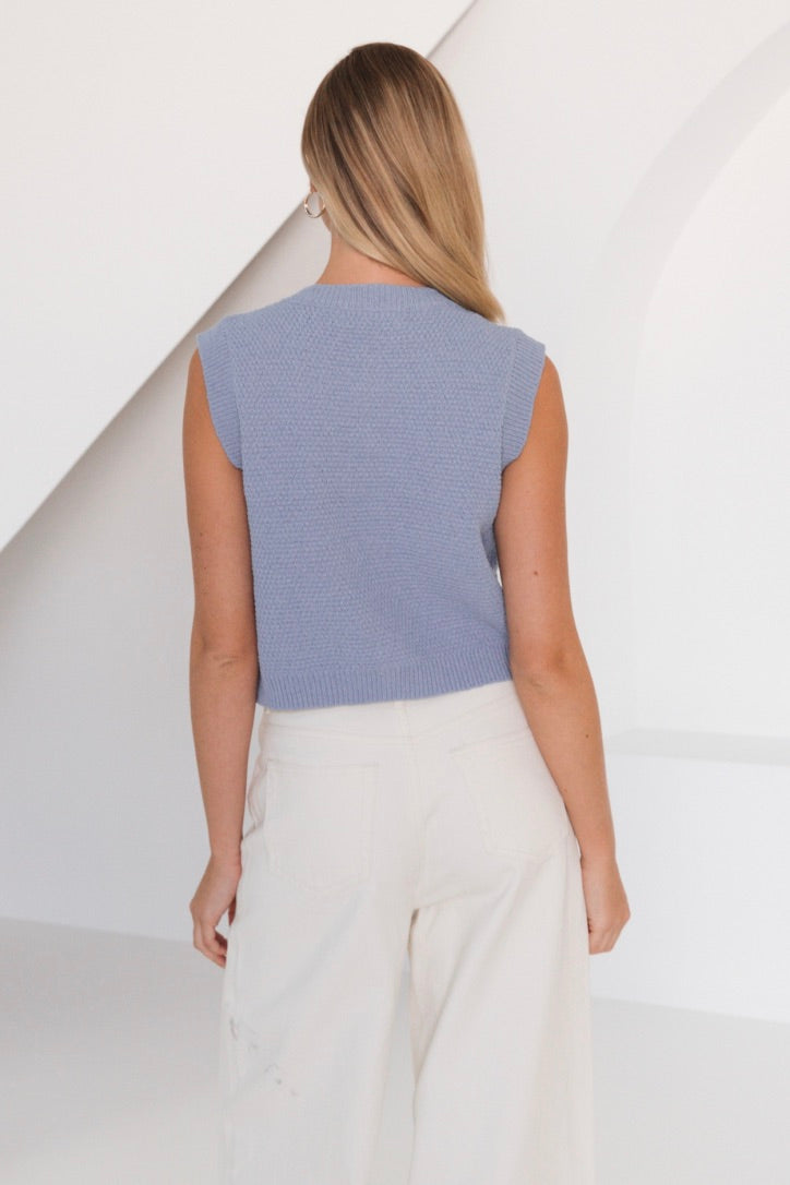 Sari Shell Vest, Blue - FRANKIE + COCO