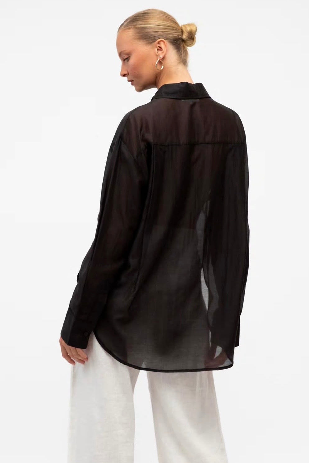 Jerry Sheer Shirt, Black