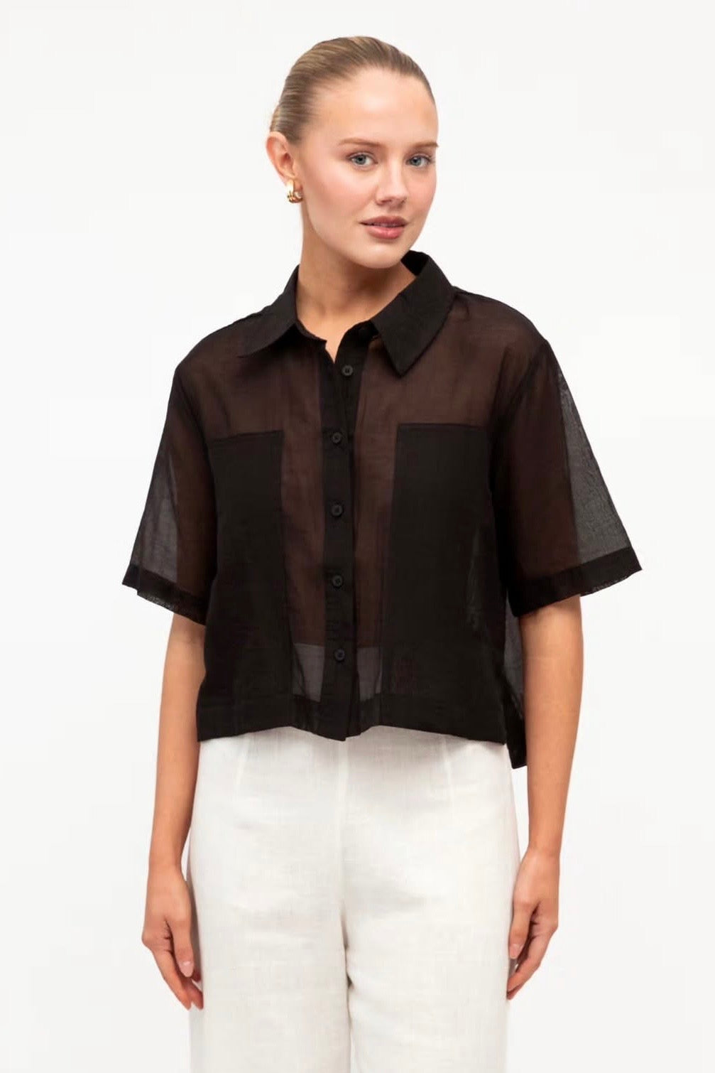 Sherry Sheer Shirt, Black