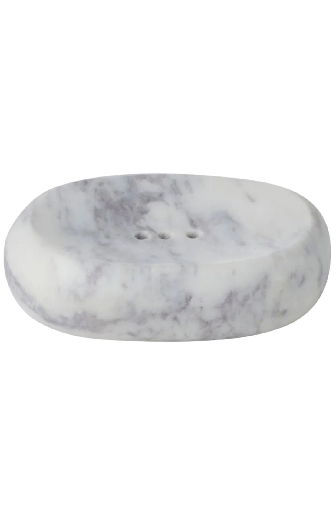 Marble-patterned soap dish on a white background