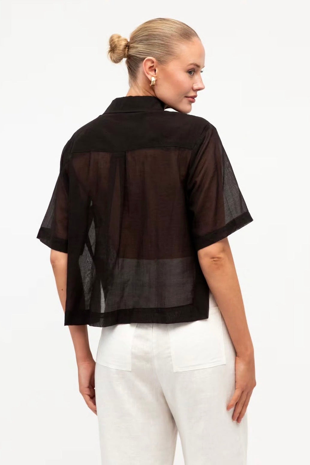Sherry Sheer Shirt, Black
