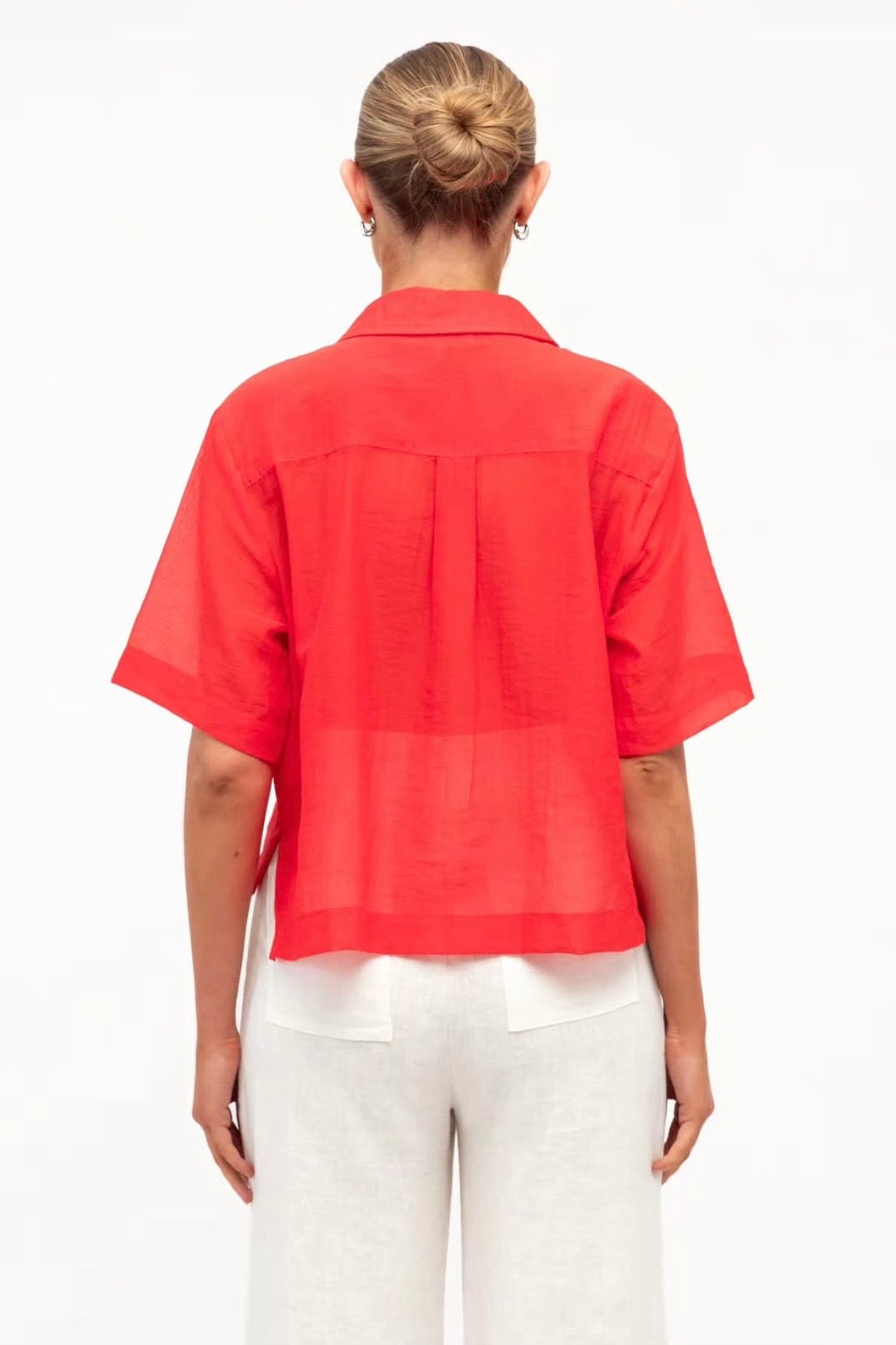 Sherry Sheer Shirt, Red