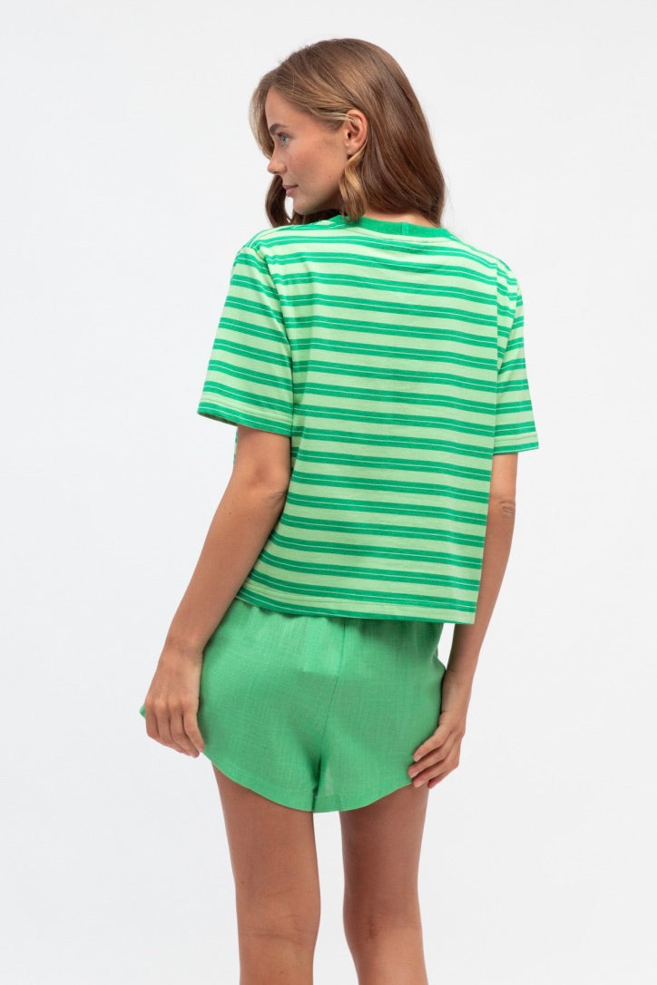 Emma Striped Tee, Green
