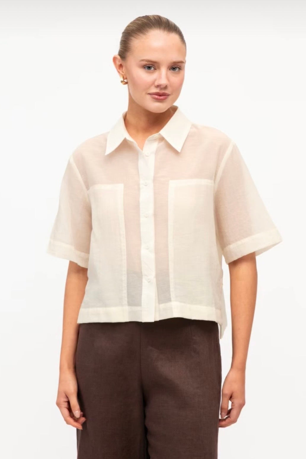 Sherry Sheer Shirt, Cream
