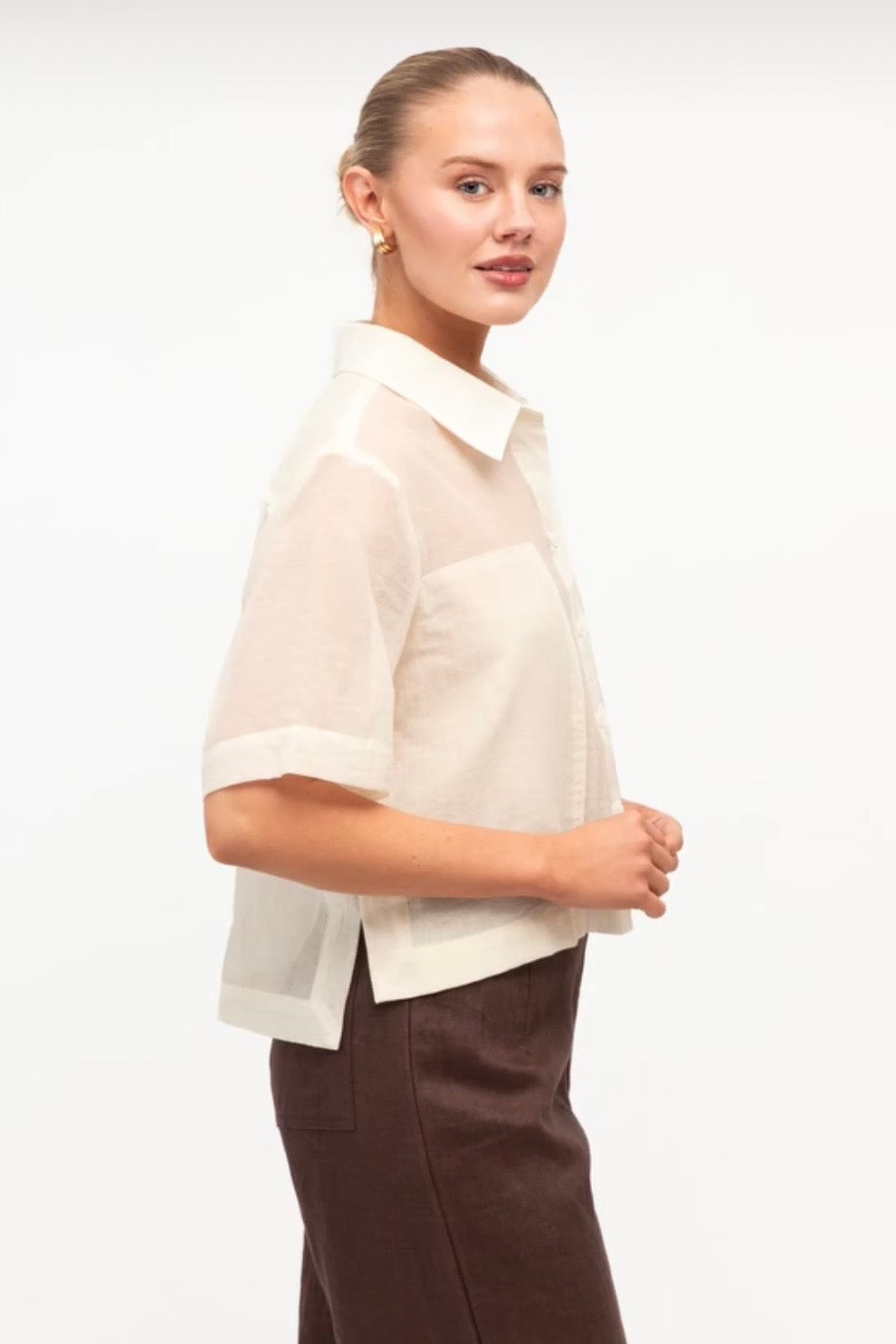 Sherry Sheer Shirt, Cream